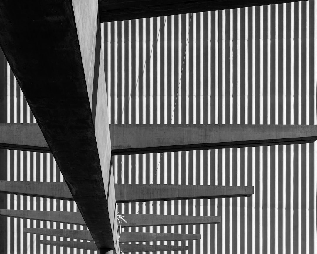 Uma Foto Em Preto E Branco Da Parte Inferior De Uma Ponte 6bQT0Ek tiE