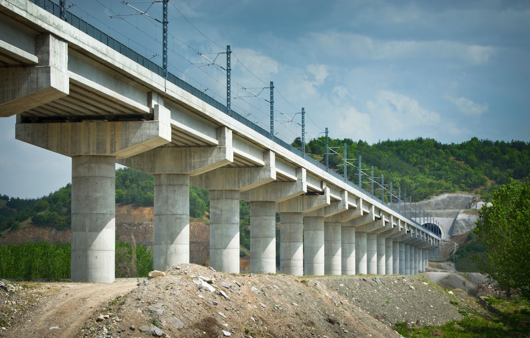 Trilhos Elevados Cruzando Uma Paisagem Rural NUp3tI3Ti1w