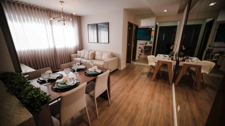 Luxurious and contemporary dining area with elegant furnishings and warm lighting, perfect for stylish home living.