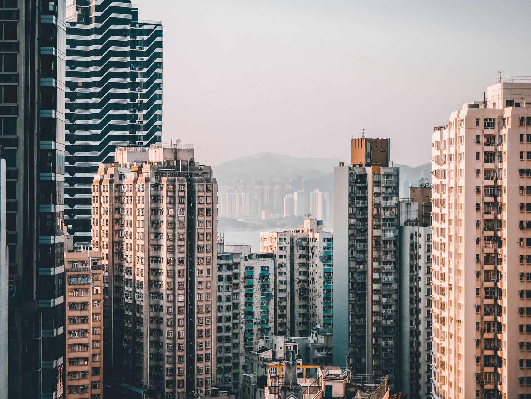 Aerial view of Hong Kong's high-rise buildings showcasing the city's dynamic skyline.